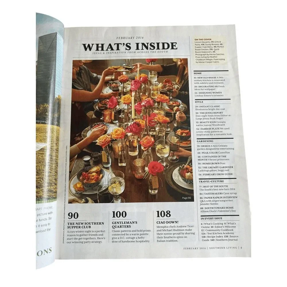Southern Living Magazine Feb 2014 First‎ Taste of Spring Recipes